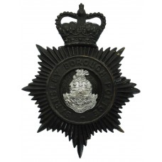 Barnsley Borough Police Night Helmet Plate - Queen's Crown