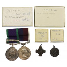 Campaign Service Medal (Clasp - South Arabia) and R.A.F. Long Service & Good Conduct Medal Pair with Two R.L.S. Medallions - Sgt. J. Fearnley, Royal Air Force