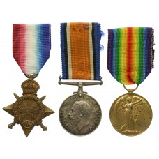 WW1 1914-15 Star Medal Trio - Cpl. G.E. Barker, Royal Artillery