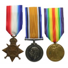 WW1 1914-15 Star Medal Trio - Pte. W. Harpham, 10th Bn. King's Ow