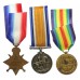 WW1 1914-15 Star Medal Trio - Pte. M. Burns, 1st Bn. King's Own (Royal Lancaster) Regiment - K.I.A. 1/9/15