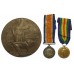 WW1 British War Medal, Victory Medal and Memorial Plaque - Pte. J. Shaw, 12th Bn. Manchester Regiment - K.I.A. 6/7/16
