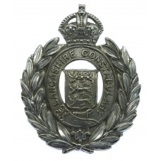 Lancashire Constabulary Chrome Wreath Helmet Plate - King's Crown