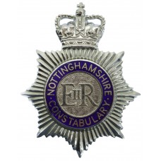 Nottinghamshire Constabulary Enamelled Helmet Plate - Queen's Crown