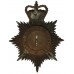 Eastbourne Borough Police Night Helmet Plate - Queen's Crown