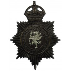 Somersetshire Constabulary Night Helmet Plate - King's Crown