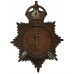 Somersetshire Constabulary Night Helmet Plate - King's Crown