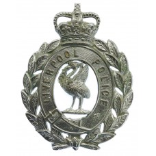 Liverpool City Police Wreath Helmet Plate - Queen's Crown