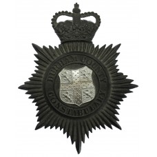 Durham County Constabulary Black Helmet Plate - Queen's Crown
