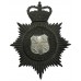 Durham County Constabulary Black Helmet Plate - Queen's Crown