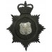 Durham County Constabulary Black Helmet Plate - Queen's Crown
