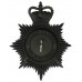 Durham County Constabulary Black Helmet Plate - Queen's Crown