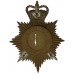 Cumberland & Westmoreland Constabulary Night Helmet Plate - Queen's Crown