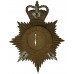 Cumberland & Westmoreland Constabulary Night Helmet Plate - Queen's Crown
