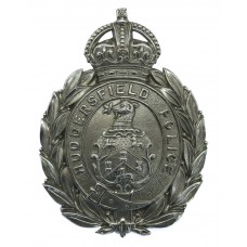 Huddersfield Police Chrome Wreath Helmet Plate - King's Crown