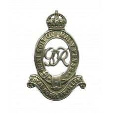 George VI Royal Horse Artillery (R.H.A.) White Metal Cap Badge