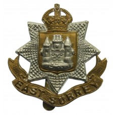 East Surrey Regiment Cap Badge - King's Crown