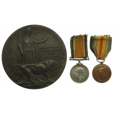 WW1 British War Medal, Victory Medal and Memorial Plaque - L.Cpl. W.A. Rose, Royal Warwickshire Regiment - Died of Wounds, 2/4/17
