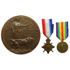 WW1 1914-15 Star, Victory Medal and Memorial Plaque - Pte. J.H. Frostick, 7th Bn. The King's (Liverpool) Regiment - K.I.A. 14/5/15