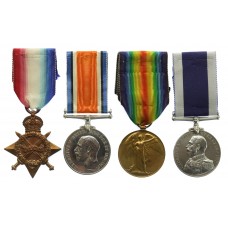 WW1 1914-15 Star, British War Medal, Victory Medal & R.N. Lon