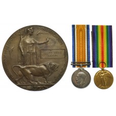 WW1 British War Medal, Victory Medal and Memorial Plaque - Lieutenant H.L. Devlin, 9th Sqdn. Royal Flying Corps - K.I.A. 19/9/17
