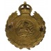 Rhodesia British South Africa Police Helmet Plate/Cap Badge - King's Crown (c. 1933-45)