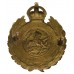 Rhodesia British South Africa Police Helmet Plate/Cap Badge - King's Crown (c. 1933-45)