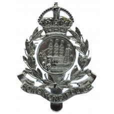 Hong Kong Police Chrome Cap Badge - King's Crown
