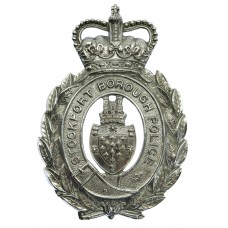 Stockport Borough Police Voided Wreath Helmet Plate - Queen's Crown