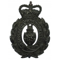 Stockport Borough Police Voided Wreath Night Helmet Plate - Queen's Crown