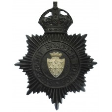 Stockport Borough Police Black Star Helmet Plate - King's Crown
