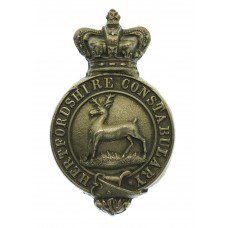 Hertfordshire Constabulary White Metal Cap Badge