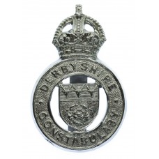 Derbyshire Constabulary Cap Badge - King's Crown (Repaired Slider
