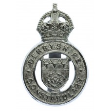 Derbyshire Constabulary Cap Badge - King's Crown (Repaired Slider)