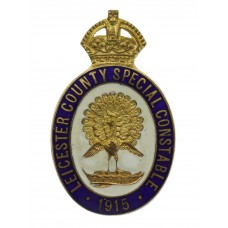 WW1 Leicester County Special Constable 1915 Enamelled Lapel Badge