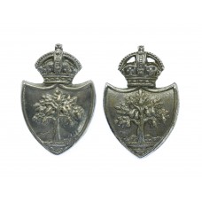 Pair of Worcestershire Constabulary Collar Badges - King's Crown