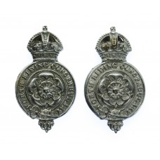 Pair of North Riding Constabulary Collar Badges - King's Crown