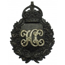 Hampshire Constabulary Black Wreath Helmet Plate - King's Crown