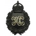 Hampshire Constabulary Black Wreath Helmet Plate - King's Crown