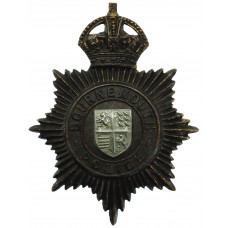 Bournemouth Borough Police Night Helmet Plate - King's crown