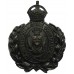 Nottinghamshire Constabulary Black Wreath Helmet Plate - King's crown
