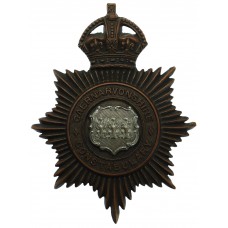 Caernarvonshire Constabulary Night Helmet Plate - King's Crown