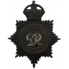 George VI Gloucestershire Constabulary Black Helmet Plate 