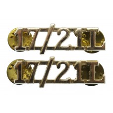 Pair of 17th/21st Lancers (17/21L) Anodised (Staybrite) Shoulder Titles