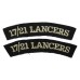 Pair of 17th/21st Lancers (17/21 LANCERS) Cloth Shoulder Titles