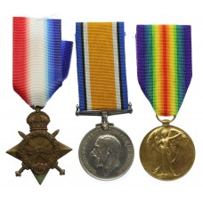 WW1 1914-15 Star Medal Trio - Pte. T. Cunning, West Riding Regiment
