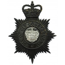 Isle of Ely Constabulary Black Helmet Plate - Queen's Crown
