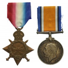 WW1 1914-15 Star and British War Medal - Sjt. J. Richardson, 11th Bn. Northumberland Fusiliers - K.I.A. 7/7/16
