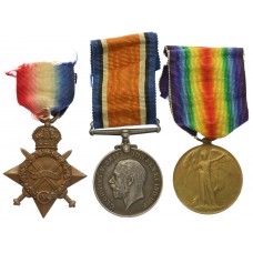 WW1 1914-15 Star Medal Trio - Pte. G. Lacey, 9th Bn. York & Lancaster Regiment