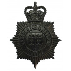 Manchester & Salford Police Night Helmet Plate - Queen's Crown